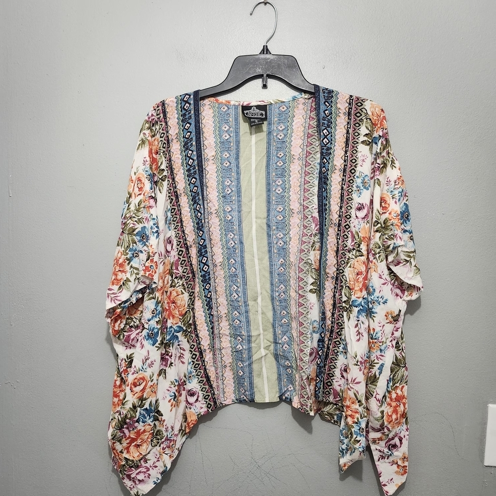 Angie Multicolor Patterned Kimono - Picture 1 of 5